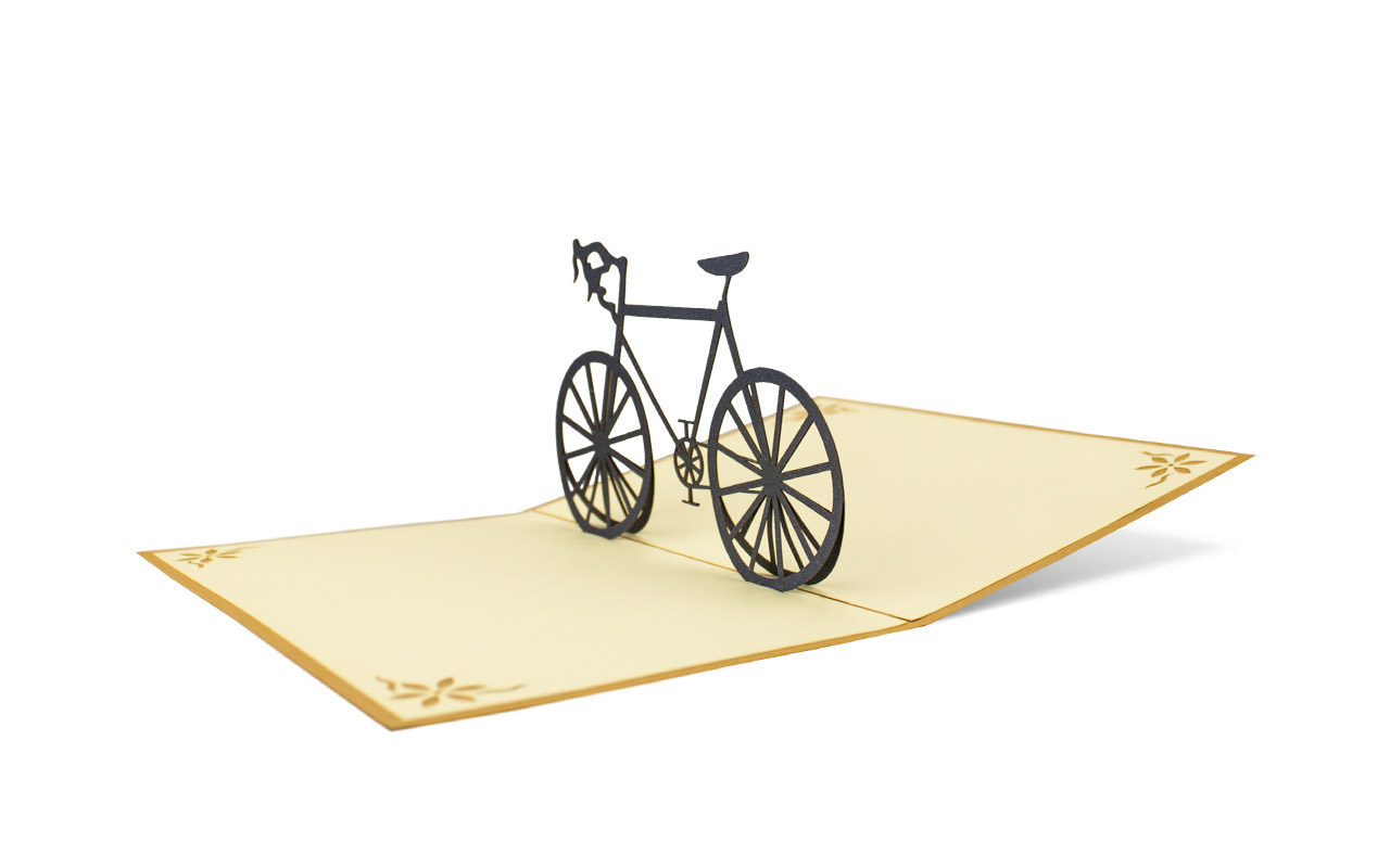 Sofortversand 3D Pop Up Karte Fahrrad Bicycle Glückwunsch Geburtstag Gutschein 