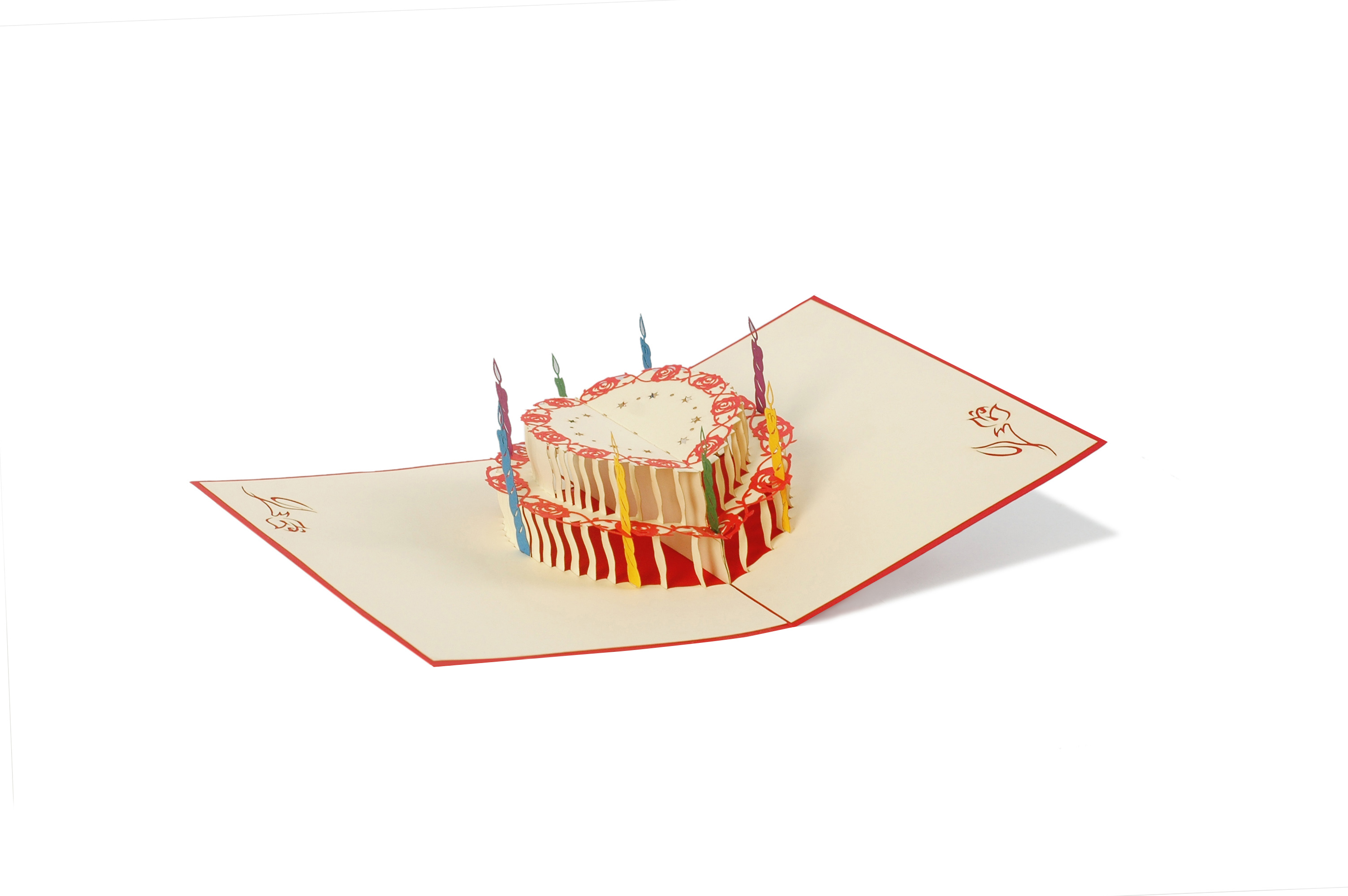 Glückwunschkarten 2.geburtstag UNOMOR Geburtstagskarte 3D Pop up Grußkarte handgefertigt Geschenkkarte 3 Schicht Kuchen Design