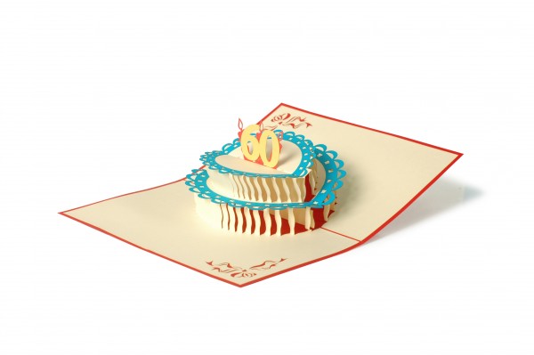 Torte 60 Jahre Pop Up Karte